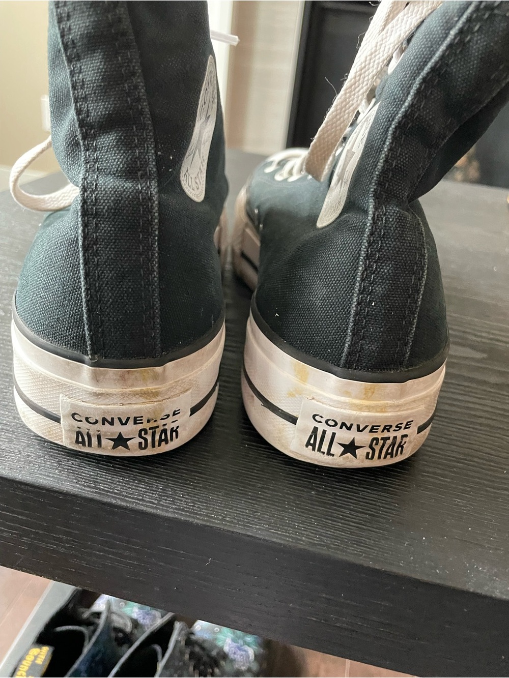 Converse All Star Platform High Top Sneakers Black & White Women’s Size 8 - Picture 9 of 9